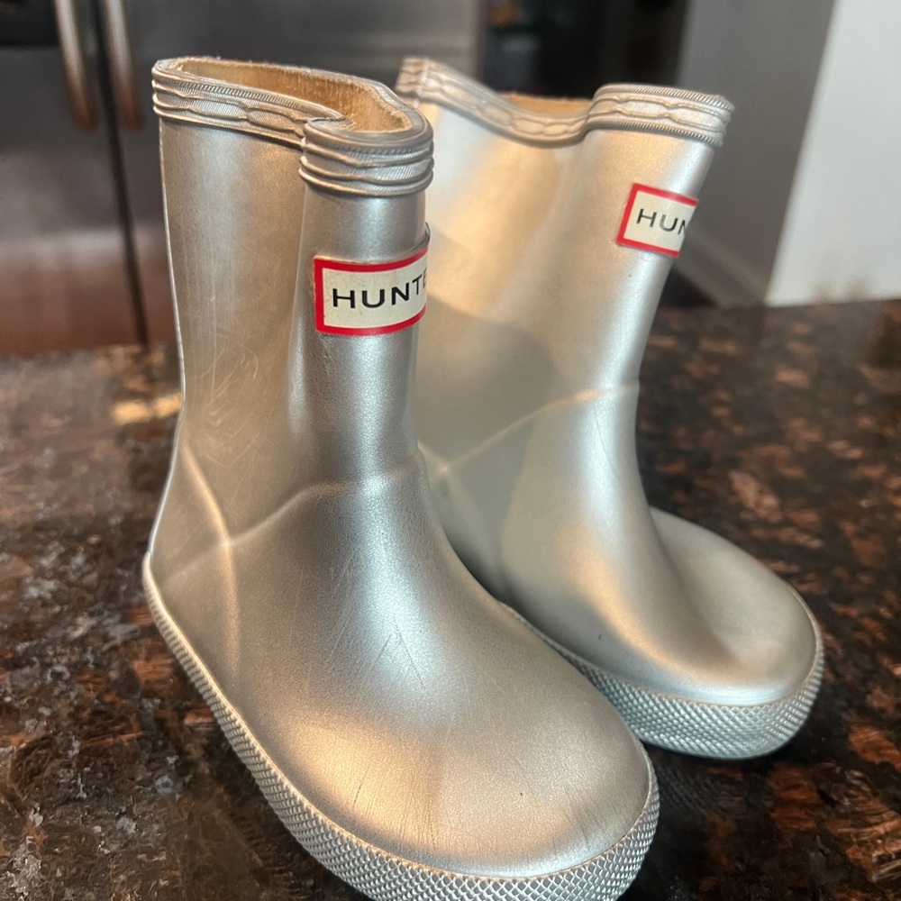 Toddler Silver Hunter Rain Boots size 5